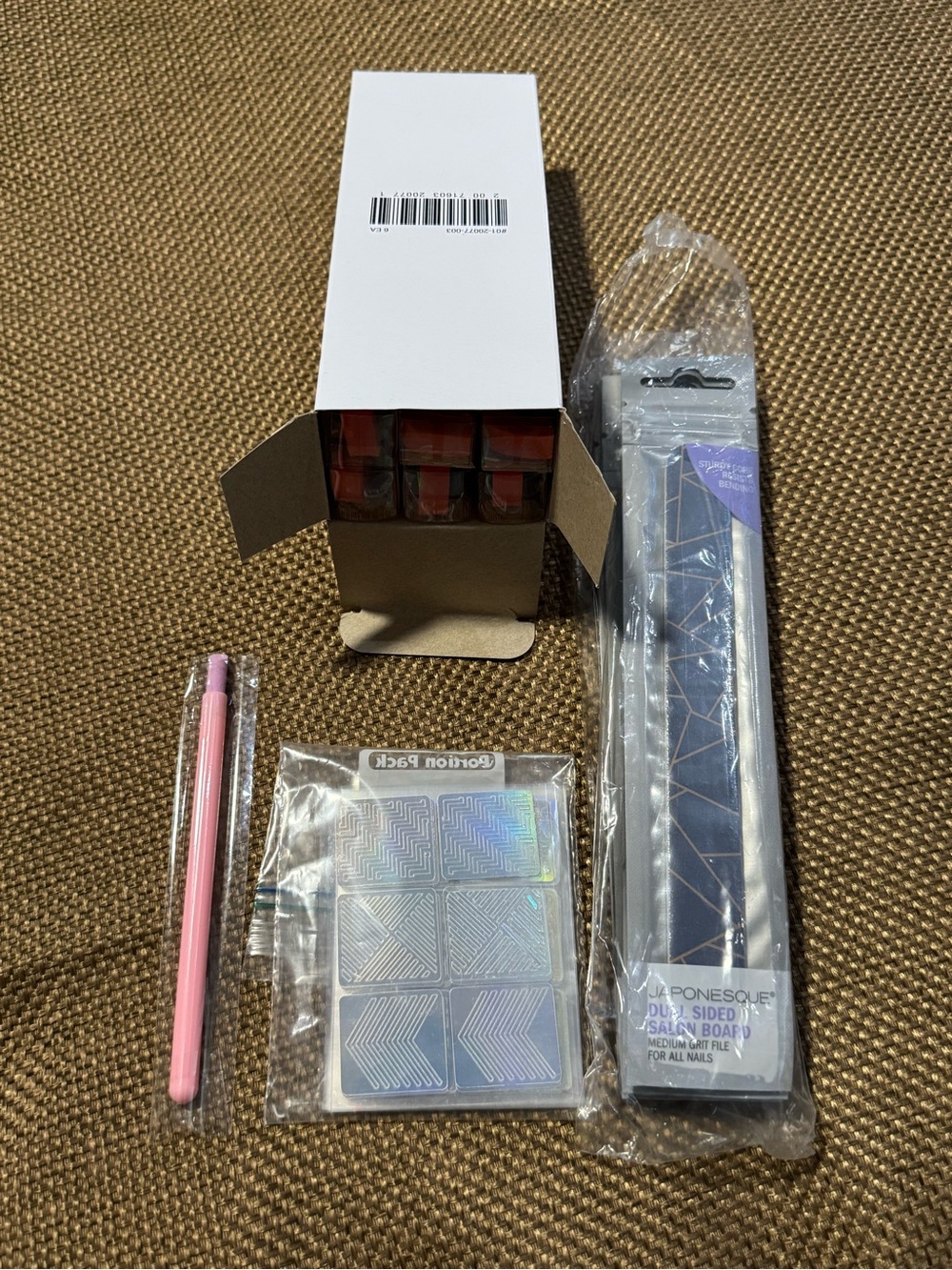 Multiples Nail Art Kit with Pink Dotting Tool and Holographic Stickers